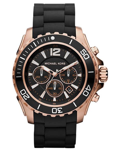 michael kors watches black|michael kors black silicone watch.